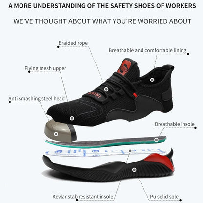 Lightweight Steel Toe Safety Sneakers: Comfortable, Anti-Slip Shield Tread