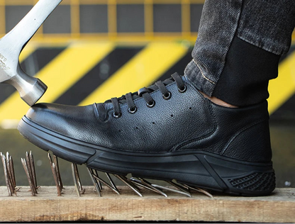 Genuine Leather Work Safety Shoes: Slip-Resistant, Durable Shield Tread