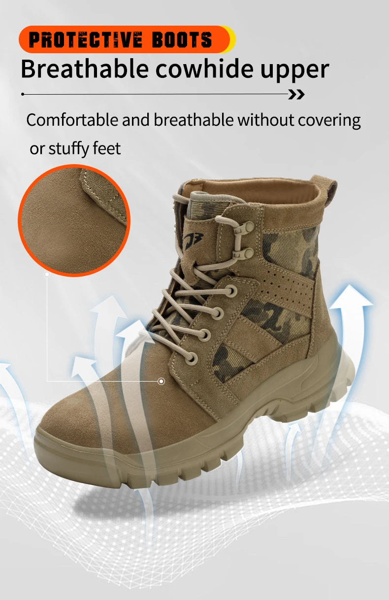 Steel Toe Kevlar Work Boots: Anti-Slip, Outdoor, Durable Shield Tread