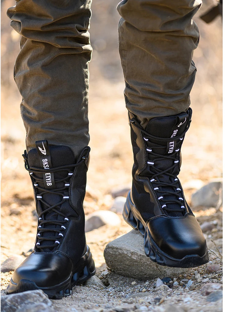 Steel Toe Leather Work Boots: Anti-Puncture, Durable Shield Tread