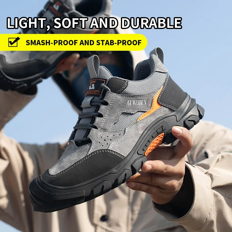 Cowhide Steel Toe Safety Shoes: Breathable, Indestructible Boots Shield Tread