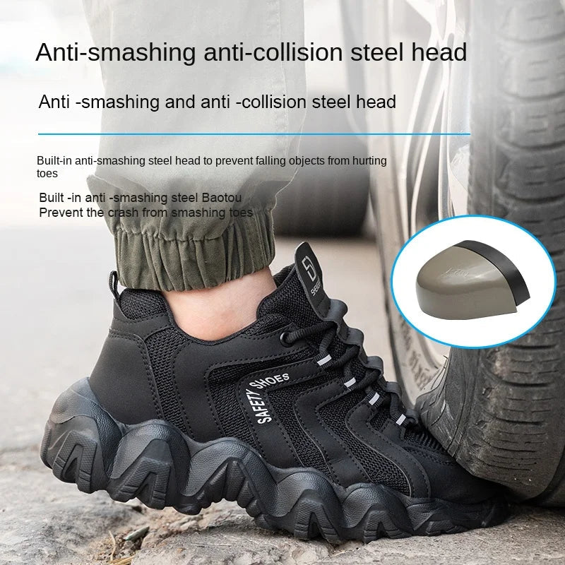 Four Season Safety Shoes: Anti-Smash, Anti-Stab, Breathable Shield Tread