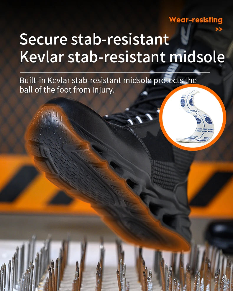 Steel Toe Leather Work Boots: Anti-Puncture, Durable Shield Tread