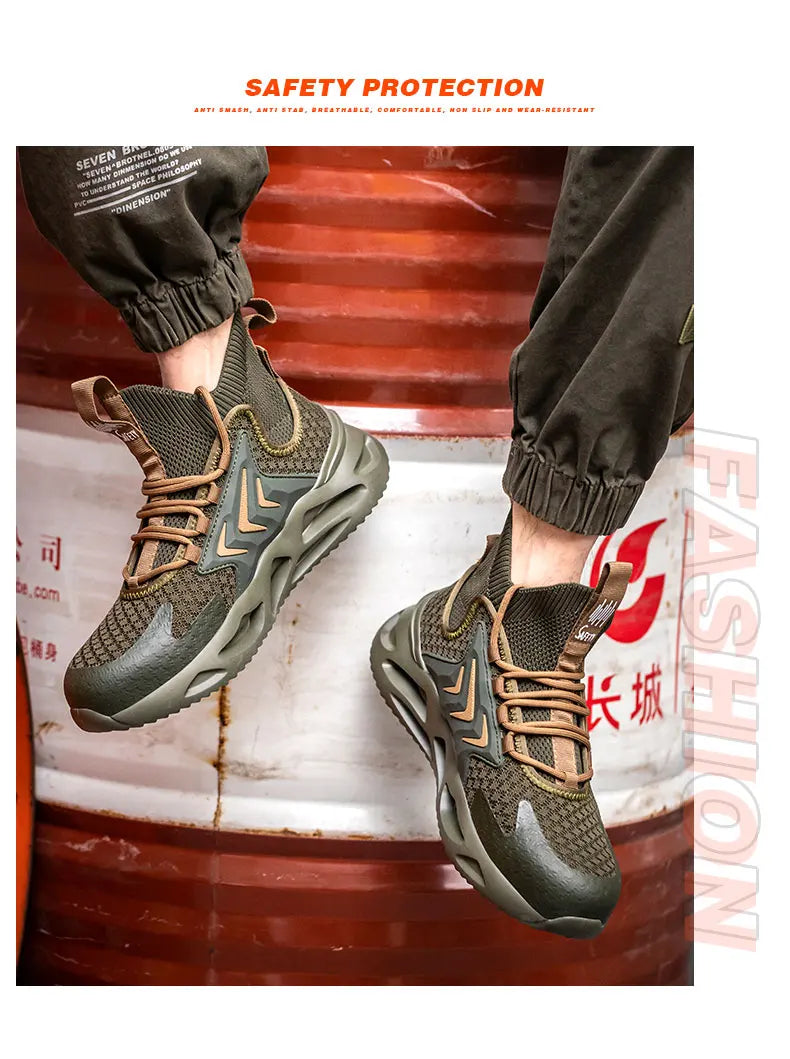 Breathable Steel Toe Work Shoes Men: Industrial, Safe Shield Tread