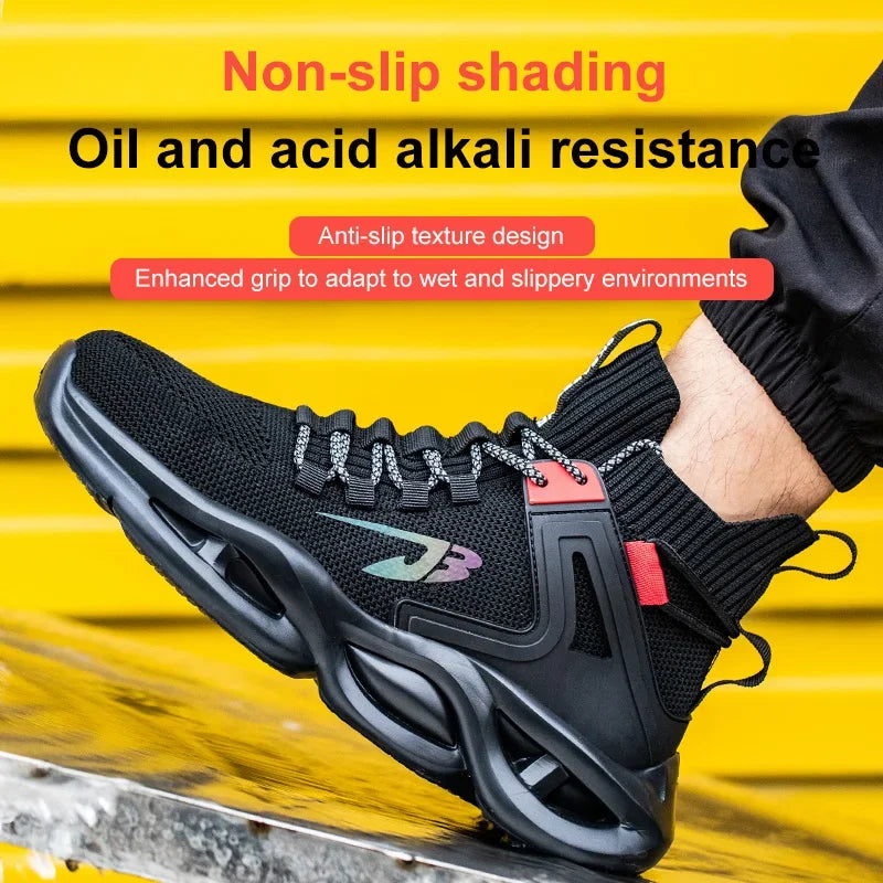 Breathable Steel Toe Safety Sneakers: Puncture-Proof, Lightweight Shield Tread