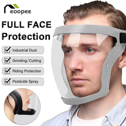 Transparent Face Mask: Splashproof, Protective, Head Cover Safety Shield Tread