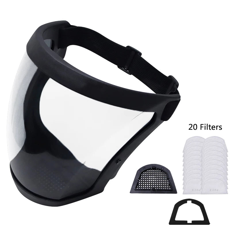 Transparent Face Mask: Splashproof, Protective, Head Cover Safety Shield Tread