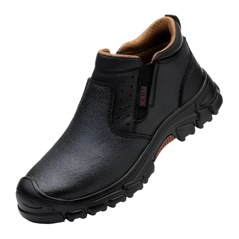 Split Cowhide Steel Toe Work Boots: Puncture-Proof, Durable Shield Tread