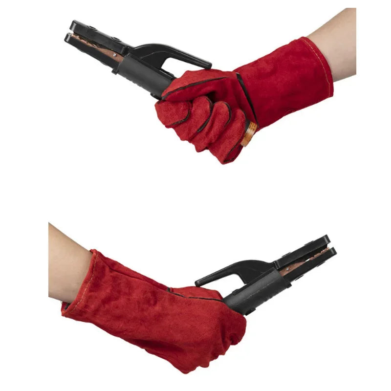 Leather Welding Gloves: Heat Resistant, Fire Proof Work Shield Tread