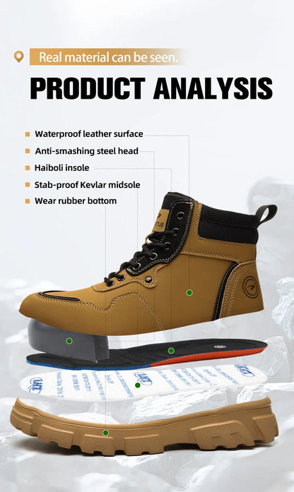 Men's High Top safety Casual Shoes: Comfortable, Durable Shield Tread