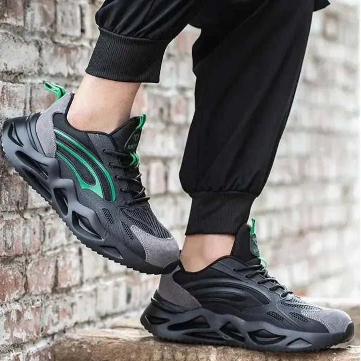 Shield Tread Insulated Steel Toe Safety Shoes 14:193#Black Green;200000124:100010482