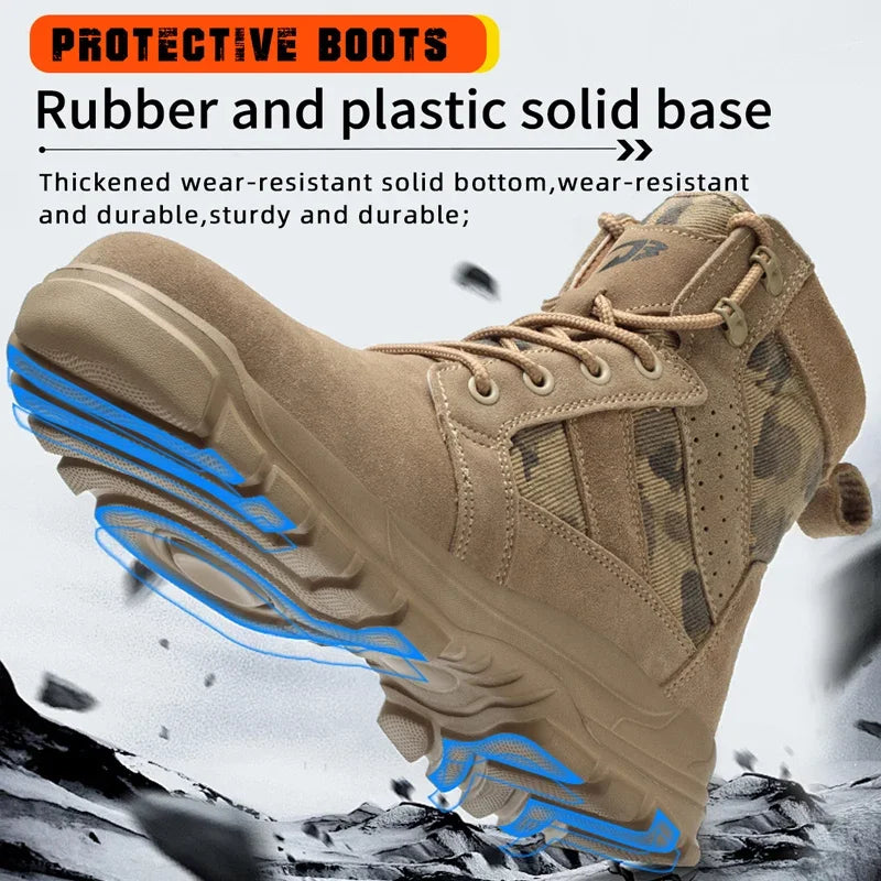 Steel Toe Kevlar Work Boots: Anti-Slip, Outdoor, Durable Shield Tread