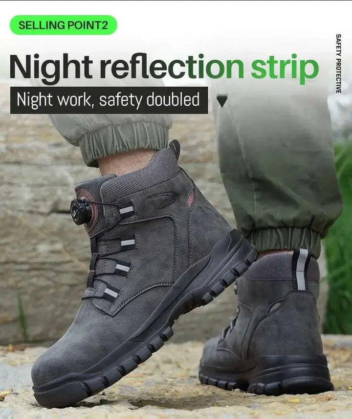 Shield Tread Rotating Button Safety Boots for Work 14:193#682 Black;200000124:200000364