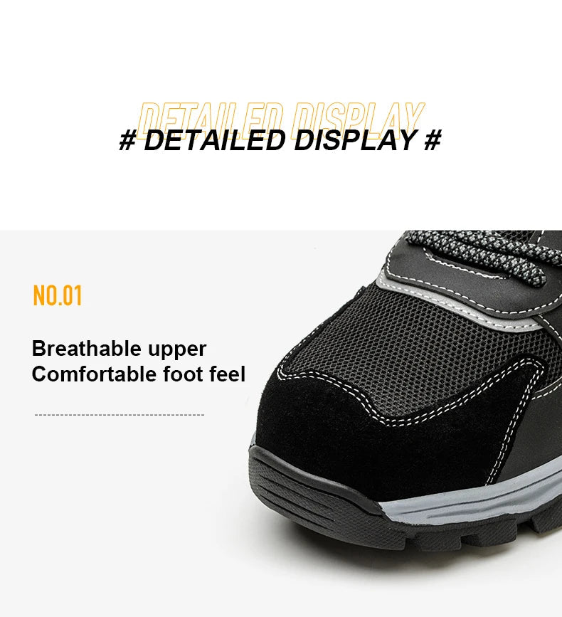 Breathable Steel Toe Work Shoes: Anti-Impact, Comfortable Shield Tread