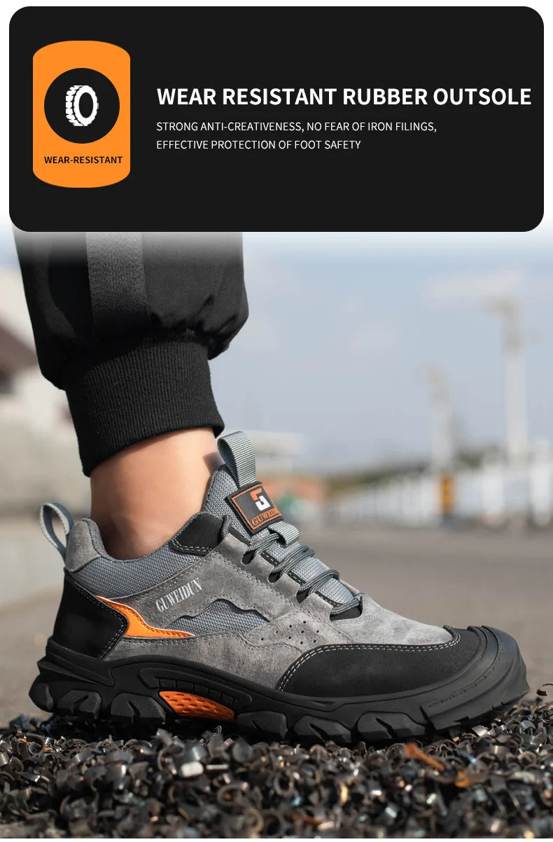 Cowhide Steel Toe Safety Shoes: Breathable, Indestructible Boots Shield Tread