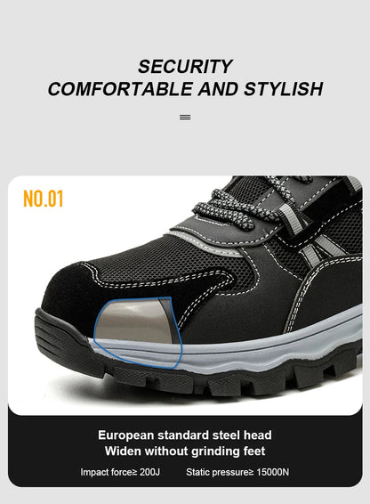 Breathable Steel Toe Work Shoes: Anti-Impact, Comfortable Shield Tread