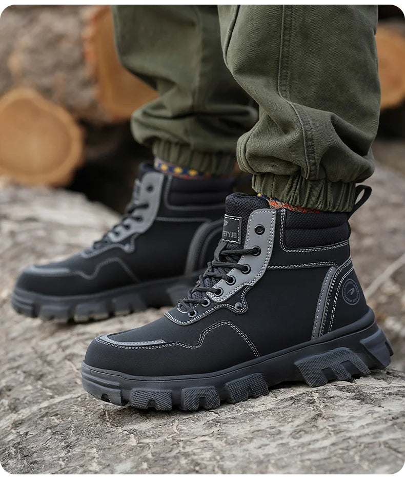 Men's High Top safety Casual Shoes: Comfortable, Durable Shield Tread