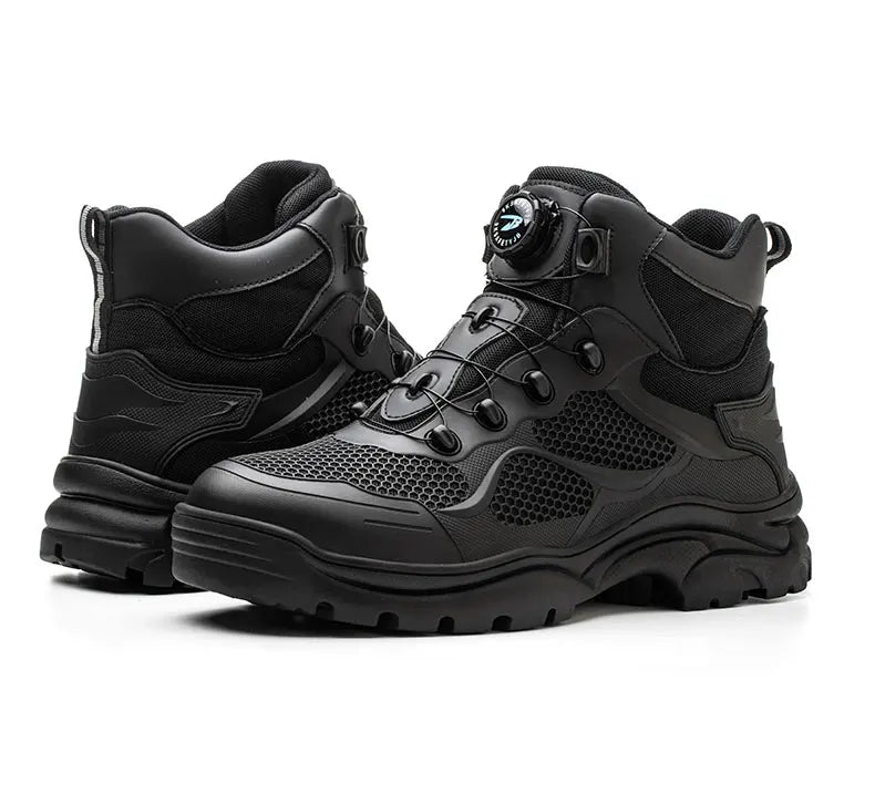 Knob Lacing Steel Toe Work Boots: Anti-Smash, Puncture-Proof Shield Tread