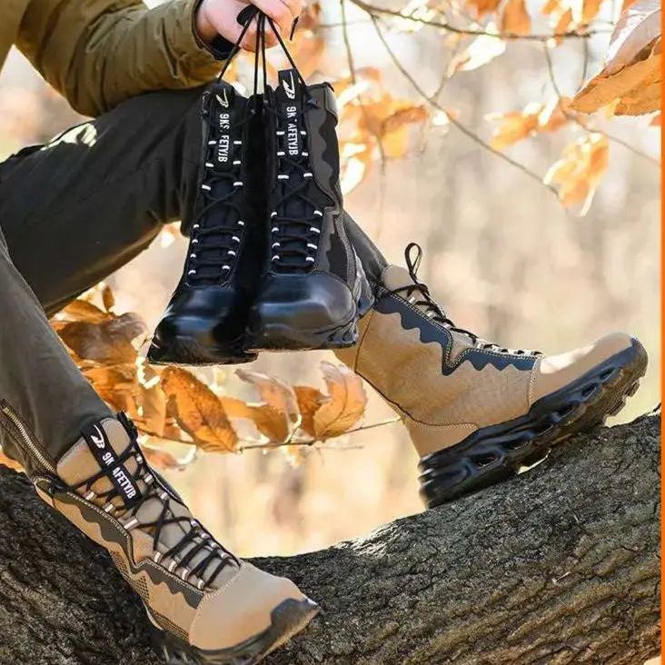 ShieldTread AquaGuard™ Storm: The Ultimate Waterproof Steel Toe Boots - Shield Tread