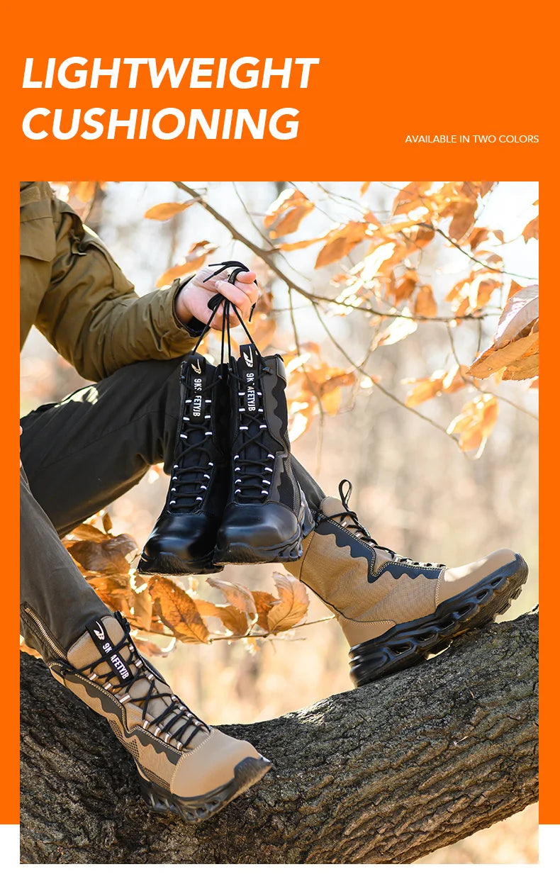 Steel Toe Leather Work Boots: Anti-Puncture, Durable Shield Tread