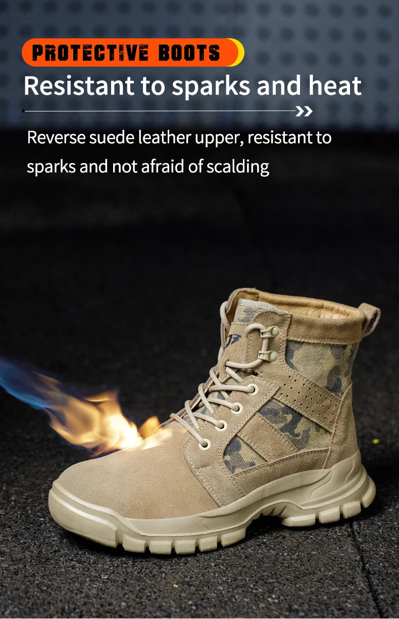 Steel Toe Kevlar Work Boots: Anti-Slip, Outdoor, Durable Shield Tread