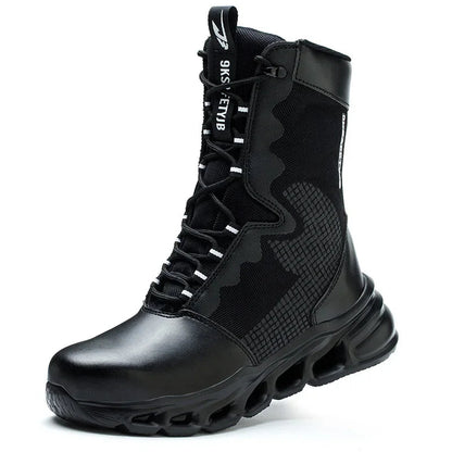 Steel Toe Leather Work Boots: Anti-Puncture, Durable Shield Tread