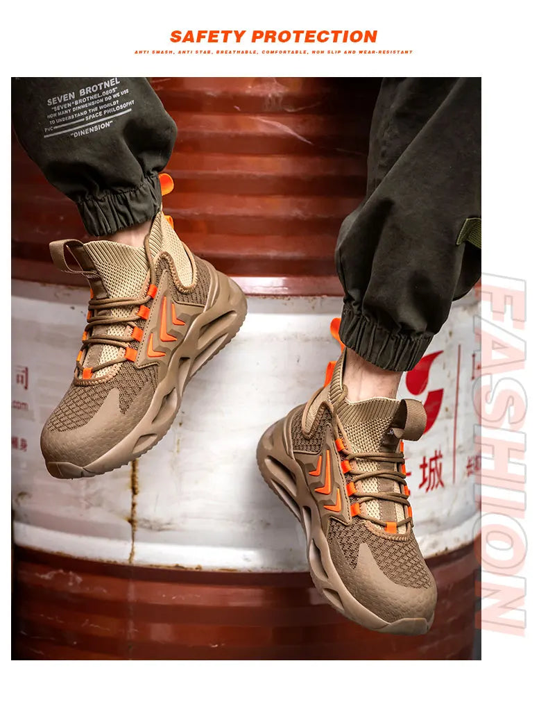 Breathable Steel Toe Work Shoes Men: Industrial, Safe Shield Tread