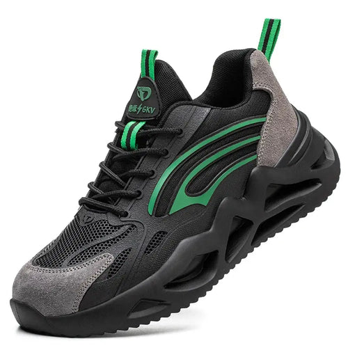 Shield Tread Insulated Steel Toe Safety Shoes 14:193#Black Green;200000124:100010482