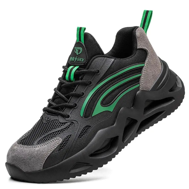 Shield Tread Insulated Steel Toe Safety Shoes 14:193#Black Green;200000124:100010482