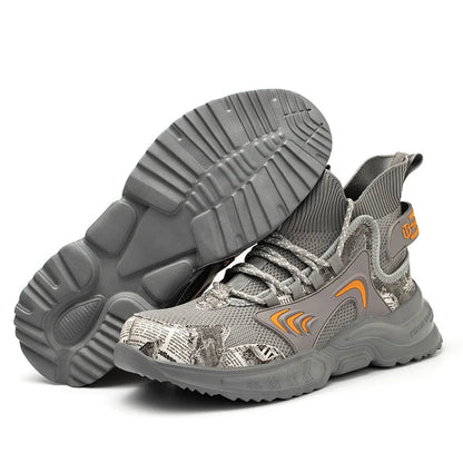 Luminous Steel Toe Work Sneakers: Anti-Slip, Comfortable Shield Tread