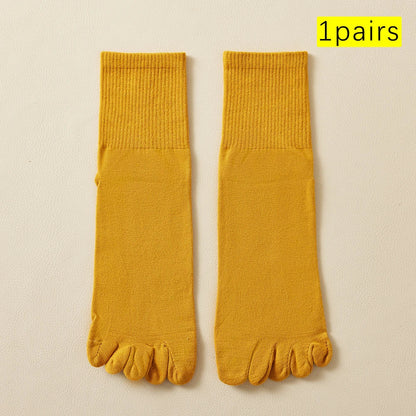 Hot Sale Men's Cotton Toe Socks Moisture-Wicking Odor Control Seamless Toe Design Long Crew Socks for Sports Daily Wear Shield Tread