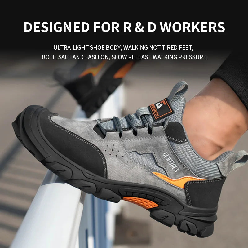 Cowhide Steel Toe Safety Shoes: Breathable, Indestructible Boots Shield Tread