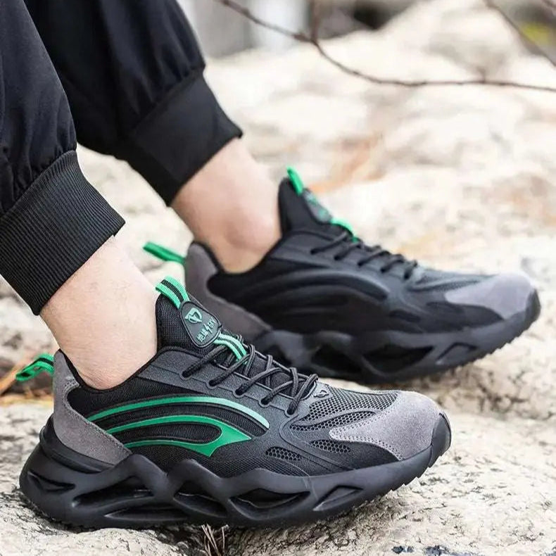 Shield Tread Insulated Steel Toe Safety Shoes 14:193#Black Green;200000124:100010482