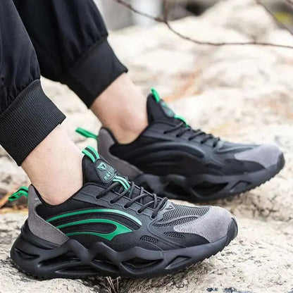Shield Tread Insulated Steel Toe Safety Shoes 14:193#Black Green;200000124:100010482