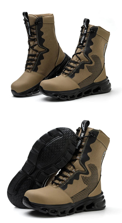 Steel Toe Leather Work Boots: Anti-Puncture, Durable Shield Tread