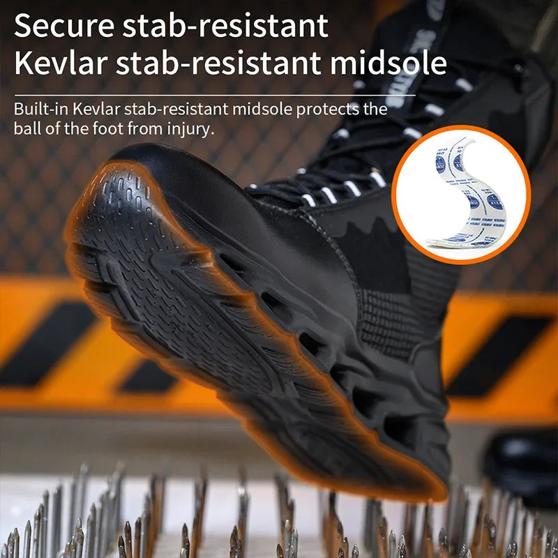 Steel Toe Leather Work Boots: Anti-Puncture, Durable Shield Tread