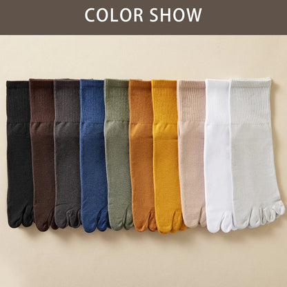 Hot Sale Men's Cotton Toe Socks Moisture-Wicking Odor Control Seamless Toe Design Long Crew Socks for Sports Daily Wear Shield Tread