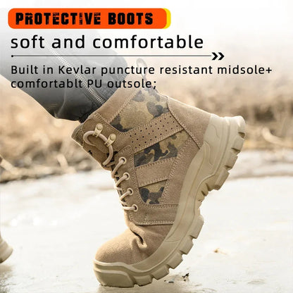 Steel Toe Kevlar Work Boots: Anti-Slip, Outdoor, Durable Shield Tread