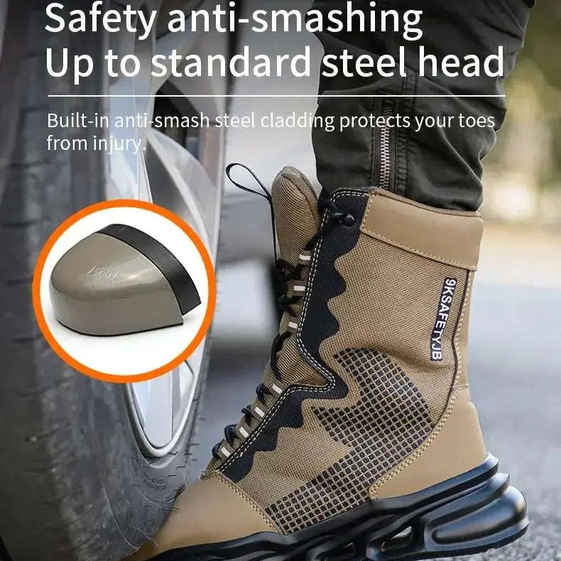 ShieldTread AquaGuard™ Storm: The Ultimate Waterproof Steel Toe Boots - Shield Tread