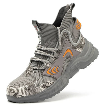 Luminous Steel Toe Work Sneakers: Anti-Slip, Comfortable Shield Tread