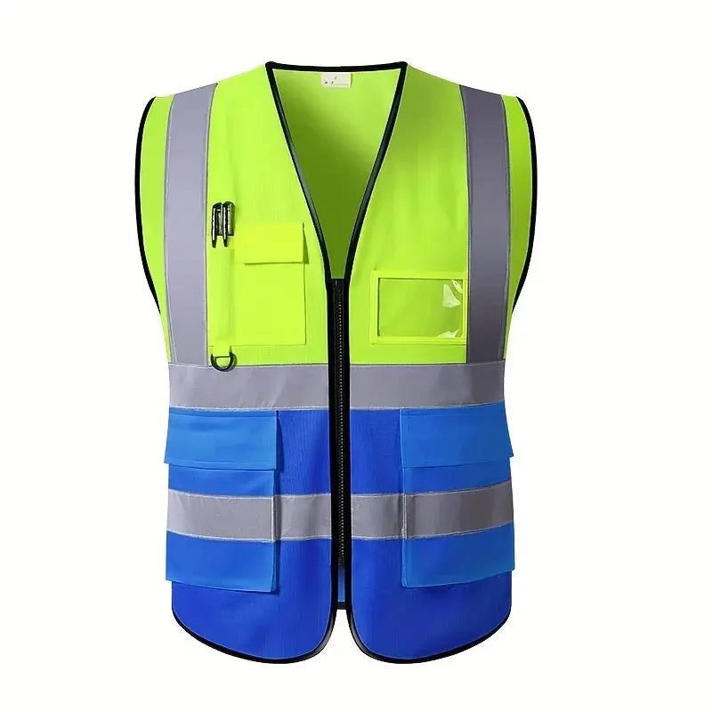 Shield Tread Multi-Pocket Safety Vest - Durable & Stylish 14:175#Green Blue;200007763:201336100
