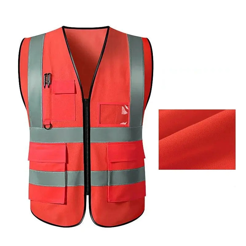 Shield Tread Multi-Pocket Safety Vest - Durable & Stylish 14:691#red;200007763:201336100