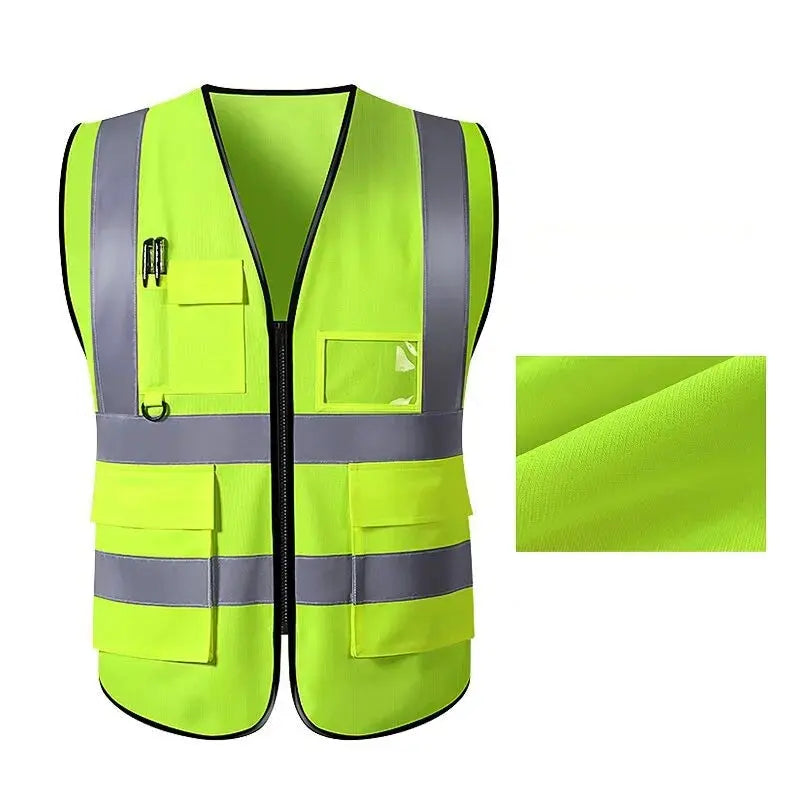 Shield Tread Multi-Pocket Safety Vest - Durable & Stylish 14:771#fluorescent green;200007763:201336100
