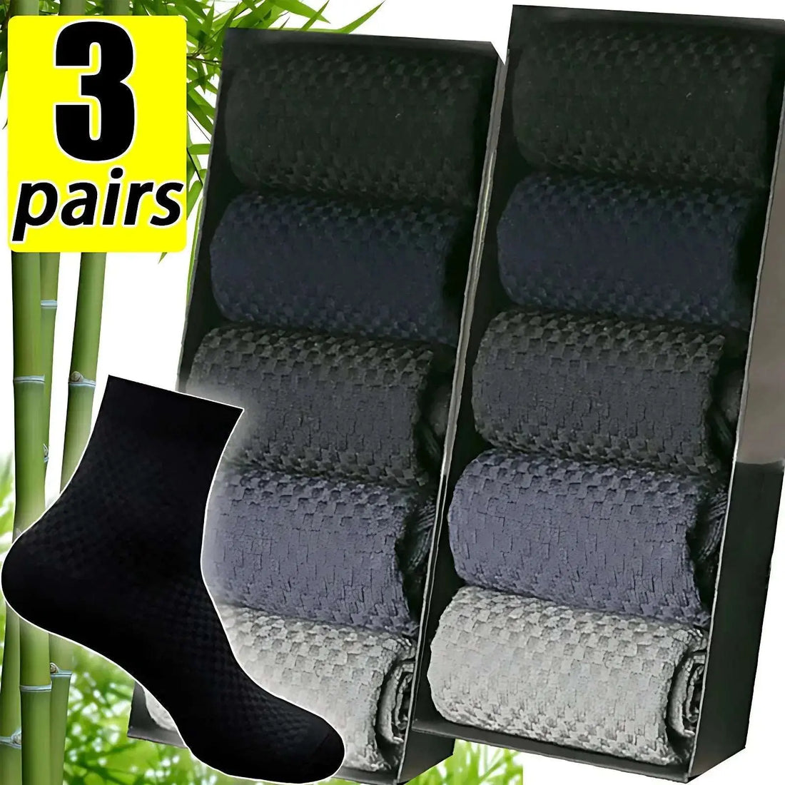 Shield Tread Bamboo Work Socks Men - Comfortable & Durable 14:193#Black(Long);5:100014064#2pairs