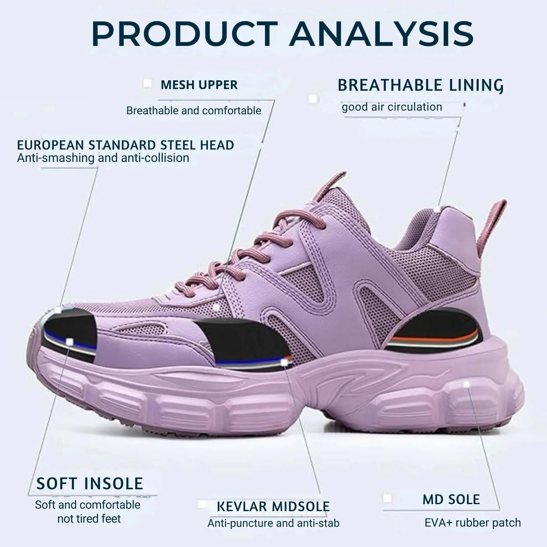 ShieldTread Lightweight steel toe shoes women Shield Tread