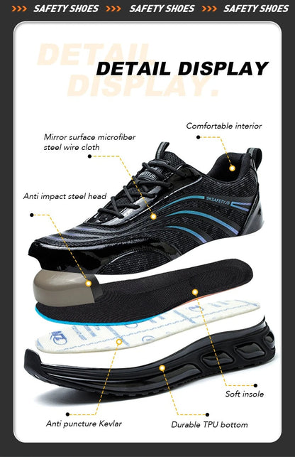 Breathable Steel Toe Work Sneakers: Lightweight, Comfortable, Safe Shield Tread