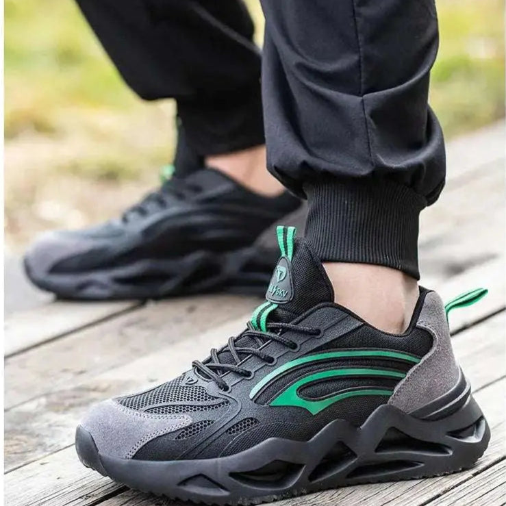 Shield Tread Insulated Steel Toe Safety Shoes 14:193#Black Green;200000124:100010482