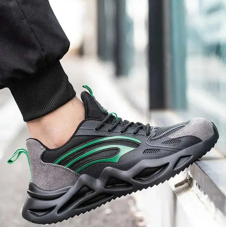Shield Tread Insulated Steel Toe Safety Shoes 14:193#Black Green;200000124:100010482