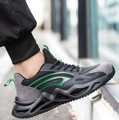 Shield Tread Insulated Steel Toe Safety Shoes 14:193#Black Green;200000124:100010482