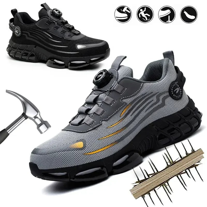 Rotating Button Steel Toe Shoes: Anti-Smash, Puncture Proof Shield Tread